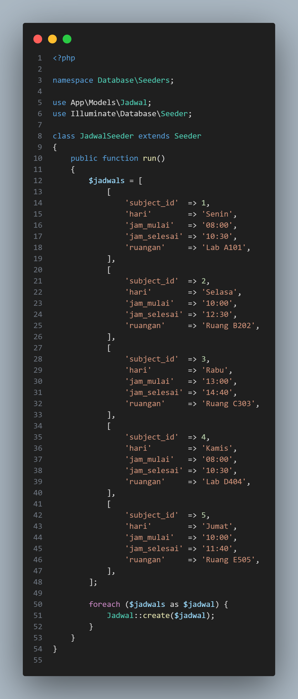 JadwalSeeder.php